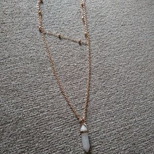 Layered White Pendent Necklace